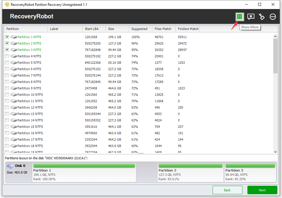 Recovered Partitions Show More