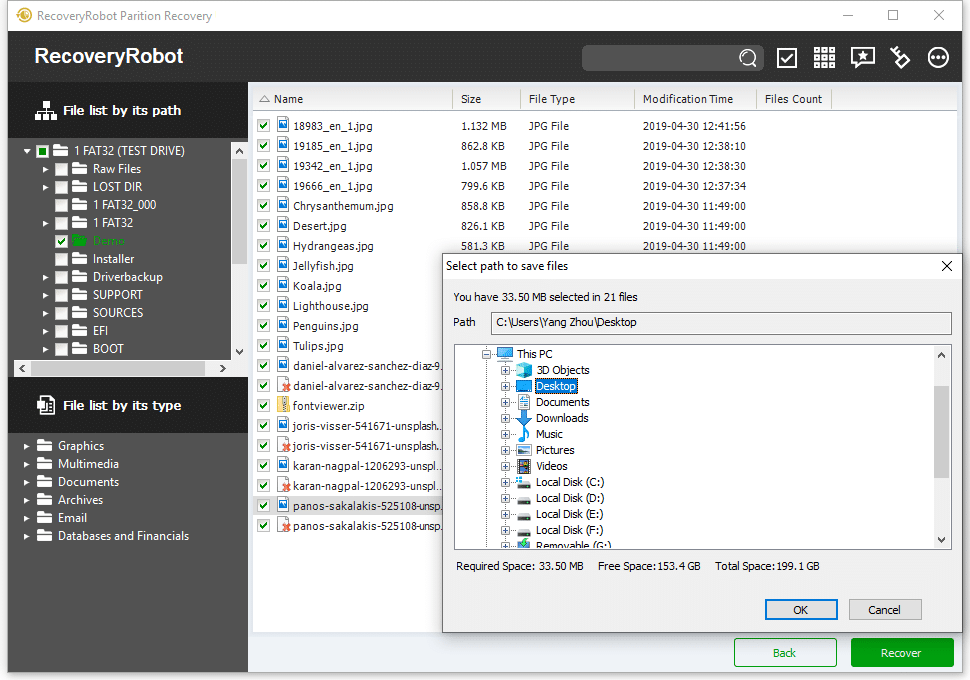 Partition Recovery - Save recovered files