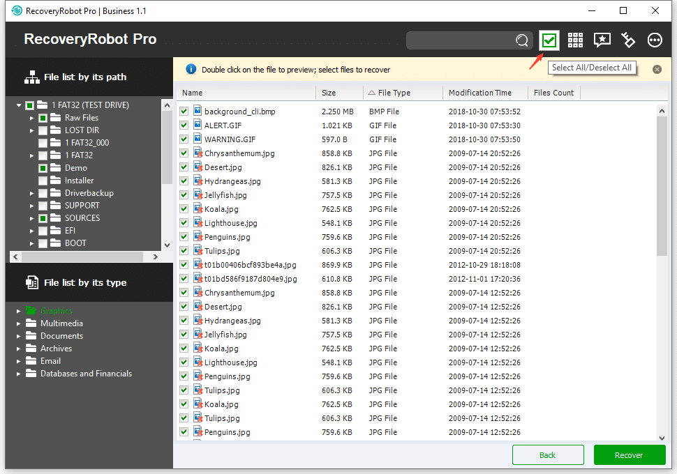 Partition Recovery - Select all