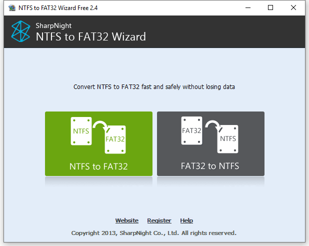 NTFS에서 FAT32로 변환